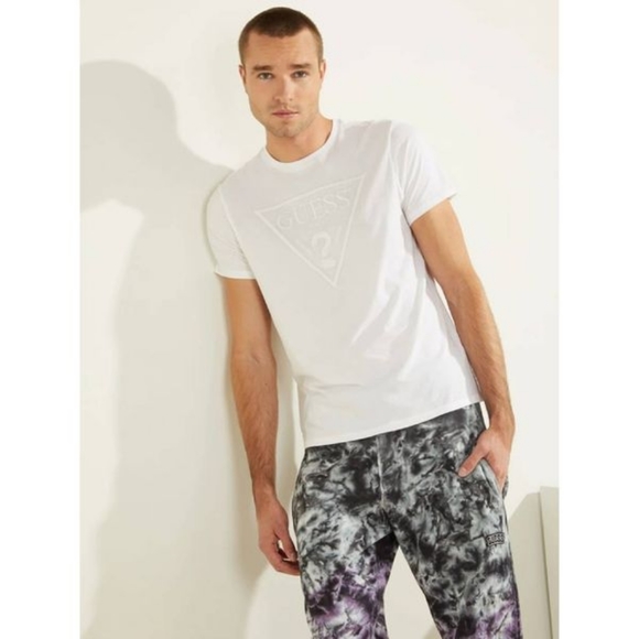 GUESS Embroidered Logo T-Shirt Pure White - Picture 1 of 8